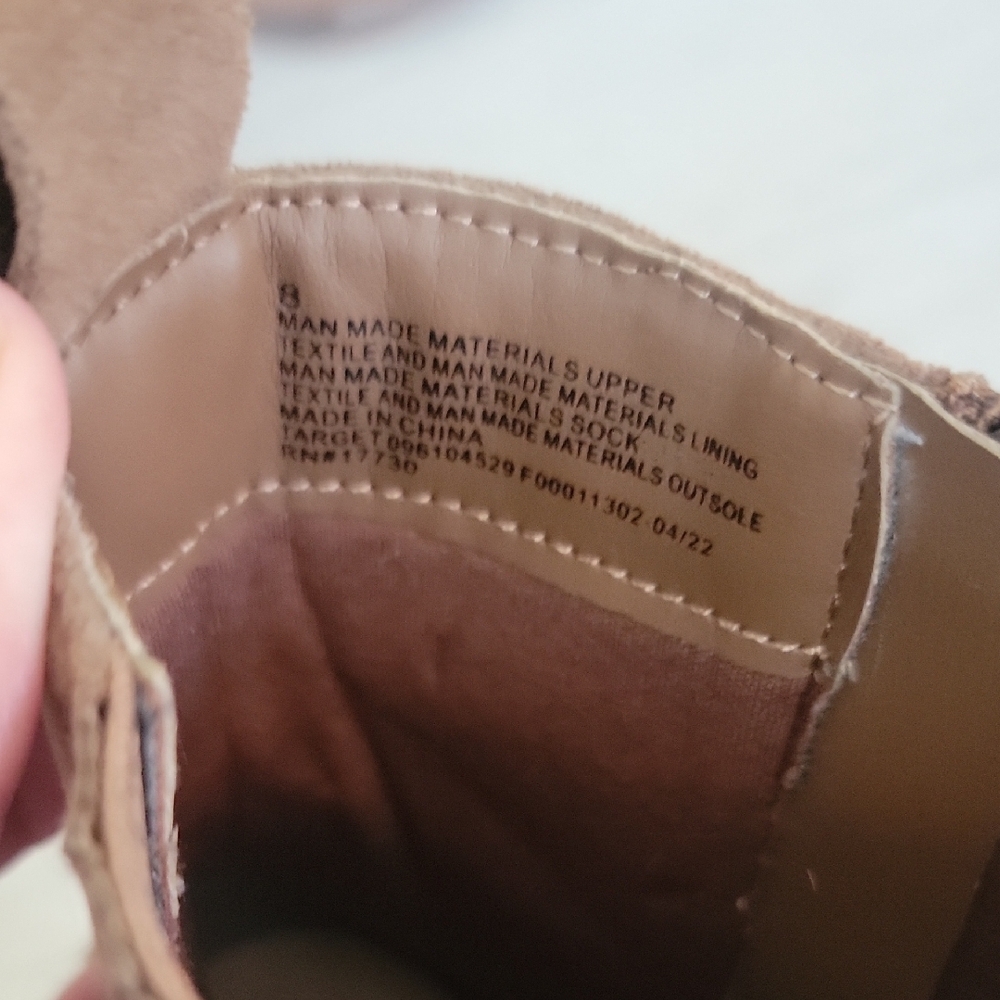 Women's Tan Suede Ankle Boots - Picture 6 of 7